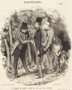 O perigo de... visitar um site que é muito selvagem de Honoré Daumier