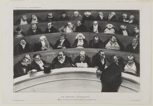 Le Ventre Législatif: Aspect des bancs ministériels de la chambre improstituée de 1834, ou O Ventre Législatif: Vista das bancadas ministeriais da Câmara da Prostituição de 1834 de Honoré Daumier