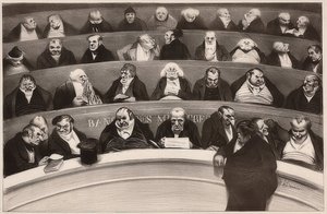 Le Ventre legislatif. Aspectos dos bancos ministérios da Câmara dos Deputados de 1834 - A barriga legislativa. Vista das bancadas do gabinete da câmara não prostituta de 1834. 1834 de Honoré Daumier