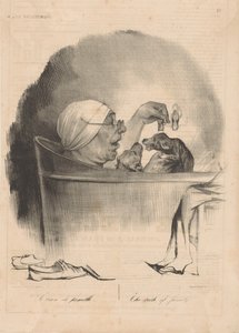 Le bain de famille O banho da família, 1837. de Honoré Daumier