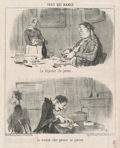O almoço do patrão o sexto funcionário... de Honoré Daumier