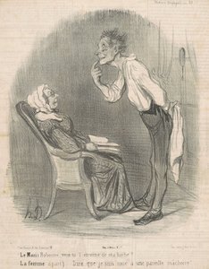 O marido. Bobonne, você quer o presente da minha barba? de Honoré Daumier