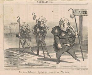 Os Três Legitimistas... retornando de Claremont de Honoré Daumier