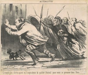 O inimigo dos cães tendo tido a imprudência... de Honoré Daumier