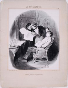 Les Bons Bourgeois- Quando o jornal é muito interessante de Honoré Daumier