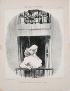 Les Bons Bourgeois- Um vizinho que reclama de regar de Honoré Daumier