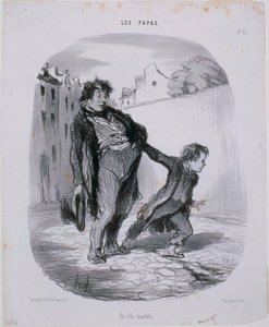 Les Papas - um filho modelo de Honoré Daumier