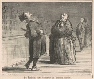 Os parisienses à espera do... de Honoré Daumier