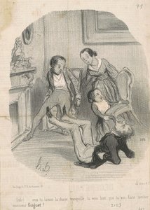 Lolo!...você gostaria de deixar a cadeira sozinha... de Honoré Daumier