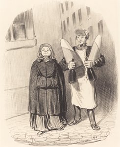 Madame Chapotard se preparando para fazer suas geleias de Honoré Daumier