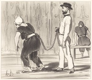 Madame Rabourdeau tem sua primeira lição de Honoré Daumier