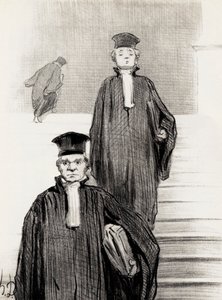 Escadaria principal do Palácio da Justiça, 1848. de Honoré Daumier