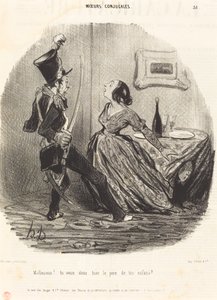 Malheureux! tu veux donc tuer le père de tes enfants? de Honoré Daumier
