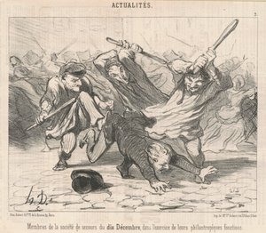Membros da Sociedade de Socorro de 10 de dezembro... de Honoré Daumier