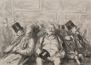 Momento de Descanso no Salon Carré. de Honoré Daumier