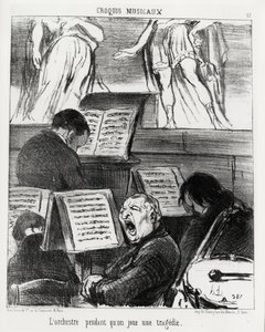 Esboços musicais: a orquestra enquanto toca uma tragédia. Illustration d