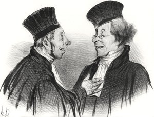 Minha querida! Você desmaiou... admiravelmente. Realmente causou uma impressão duradoura!, 1838. de Honoré Daumier