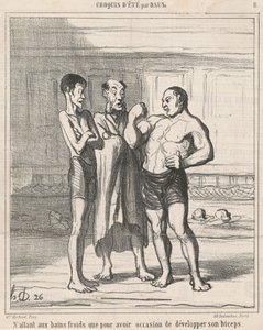 Só indo para banhos frios... de Honoré Daumier