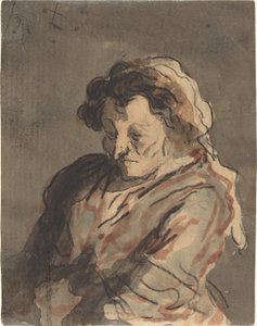 Velha sentada de Honoré Daumier