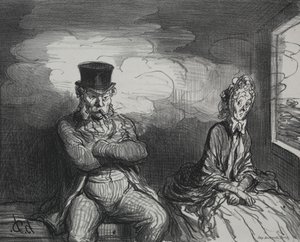 No trem: um companheiro agradável de Honoré Daumier