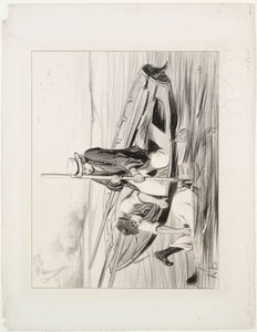 Barqueiros parisienses, placa 14: Homem ao mar de Honoré Daumier