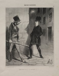 Emoções parisienses, chapa 11: Que horas são, por favor, 24 de novembro de 1839. de Honoré Daumier