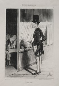 Emoções parisienses, placa 3: Tenho três filhos !, 1839. de Honoré Daumier