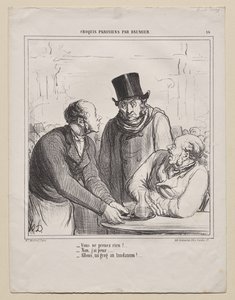 Esboços parisienses, placa 16: Você não vai levar nada? de Honoré Daumier