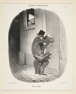 Passa meia-noite, de inquilinos e proprietários de Honoré Daumier