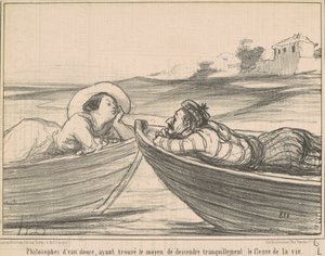 Filósofos de água doce... de Honoré Daumier