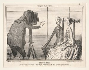 Fotografia. Novo processo usado para obter poses graciosas, a partir de esboços parisienses de Honoré Daumier