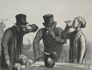 Fisiologia do bebedor: As quatro idades. de Honoré Daumier