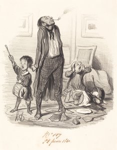 Poeta clássico compondo uma écloga... de Honoré Daumier