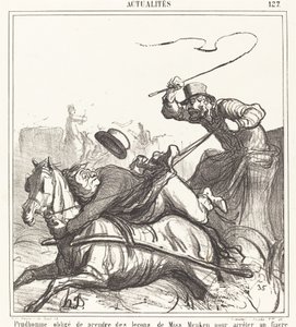 Prudhomme forçado a ter aulas... de Honoré Daumier