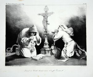 Quando o diabo ficou velho, ele se tornou um eremita, pub. 1835 de Honoré Daumier