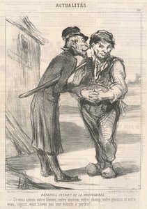 Ratapoil Fazendo Propaganda: Se você ama sua esposa, sua casa, seu campo, sua novilha e seu bezerro, assine, você não tem um minuto a perder! de Honoré Daumier