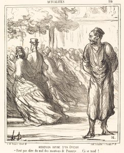 Reflexão íntima de um merceeiro de Honoré Daumier