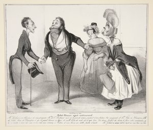 agente matrimonial Robert-Macaire. (agente matrimonial Macaire.), pl. 16 da série Caricaturana, do álbum Les Robert Macaires de Honoré Daumier
