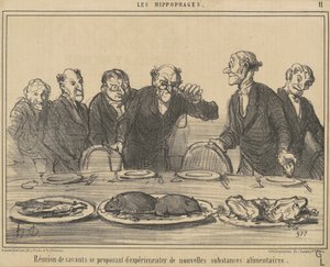 Reunião de estudiosos propondo... de Honoré Daumier