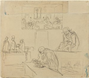 Cena do Tribunal (O Veredicto) de Honoré Daumier
