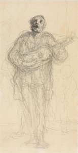 Guitarrista Cantor (reto) de Honoré Daumier