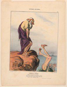 Telêmaco e Mentor, placa 29 da História Antiga de Honoré Daumier