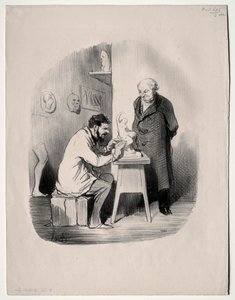 Os artistas, chapa 2: Você deve me modelar dessa maneira um dia, 1848. de Honoré Daumier