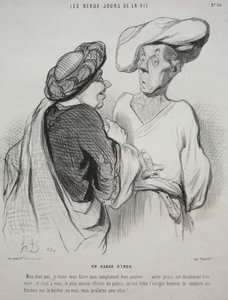 Os belos dias da vida, chapa 30: Um costume indiano, 1844. de Honoré Daumier