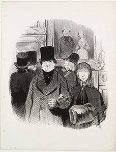 Os belos dias da vida, ilustração 59: Quando o retrato está no Salon, 1845. de Honoré Daumier