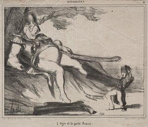 Os cossacos para rir (placa 61): O ogro e seu pequeno Tom Thumb de Honoré Daumier