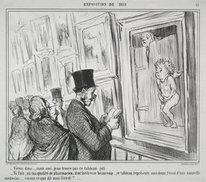 A Exposição de 1859 (placa 11): Venha cá, meu amigo, não acho esta pintura bonita de Honoré Daumier