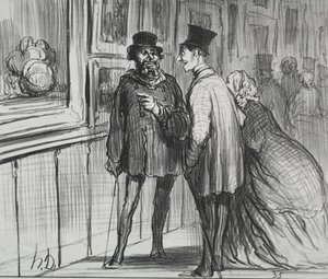 Exposição de 1859, placa 8: O pintor que tinha uma pintura recusou ..., 1859. de Honoré Daumier