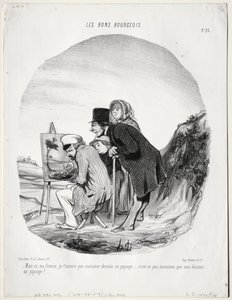 O Bom Burguês, Ilustração 23: Mas sim, minha querida, garanto-lhe que este cavalheiro está desenhando ..., 184 de Honoré Daumier