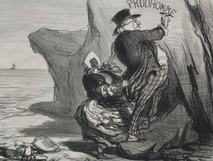 A boa placa burguesa 3: Quero deixar um monumento imperecível de nossa visita ..., 1854. de Honoré Daumier